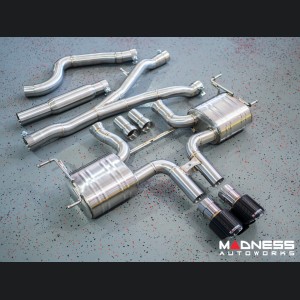 Jaguar F-Type Performance Exhaust System - MADNESS - 2.0L Turbo - Center Exit - Carbon Fiber Exhaust Tips