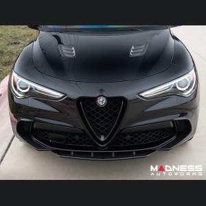 Alfa Romeo Stelvio Carbon Fiber Front Bumper Flaps - Quadrifoglio